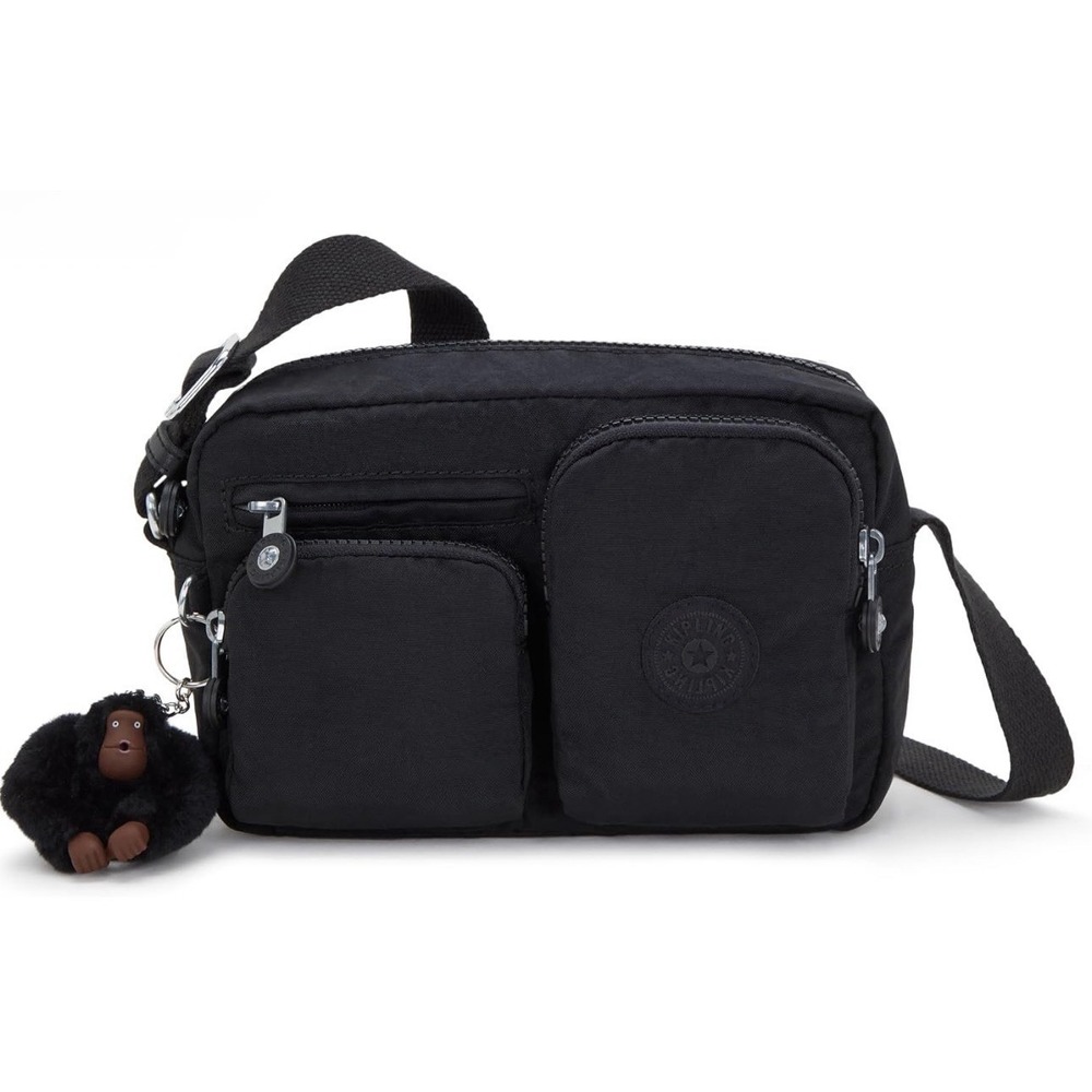 Kipling Albena Crossbody Bag featuring multiple exterior zip pockets Black